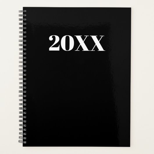 Eenvoudig zwart-wit monogram van het moderne typog planner (Voorkant)
