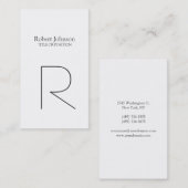 Eenvoudig zwart-wit monogram Visitekaartje (Voorkant / Achterkant)