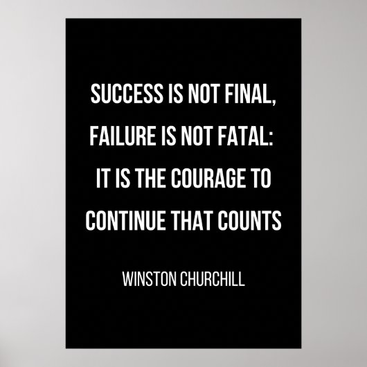 Eenvoudig zwart-wit motivatie poster (Voorkant)