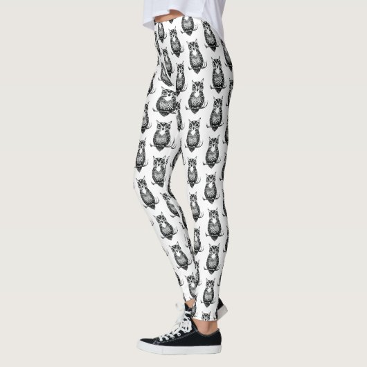Eenvoudig zwart-wit ovendpatroon leggings (Links)