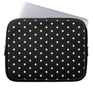 Eenvoudig zwart-wit poladots, basispatroon laptop sleeve