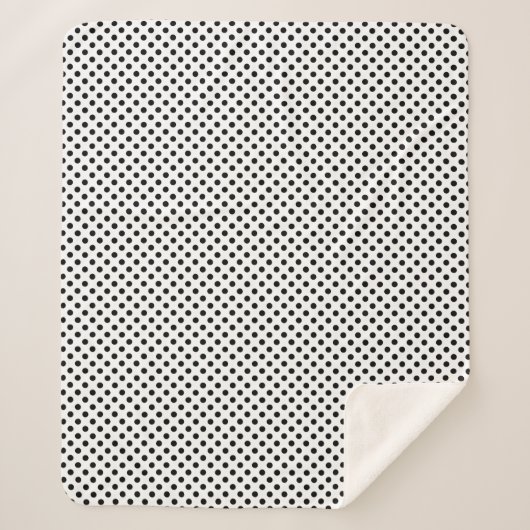 Eenvoudig zwart-wit Polka Dot Pattern Sherpa Deken (Voorkant)