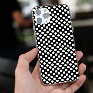 Eenvoudig zwart-wit POlka Dots klassiek monochroom iPhone 13 Pro Hoesje