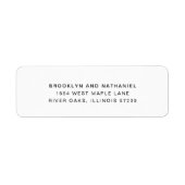 Eenvoudig zwart-wit retourneringslabel etiket (Voorkant)