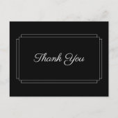 Eenvoudig zwart-wit script Business Dank u Briefkaart (Voorkant)