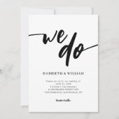 Eenvoudig zwart-wit script dat we doen bruiloft kaart (Voorkant)