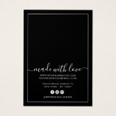 Eenvoudig zwart-wit script dat weergavekaart verdi visitekaartje (Achterkant)