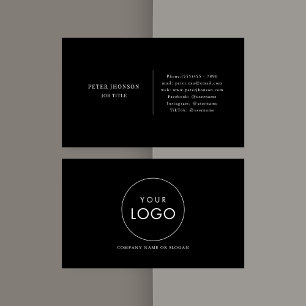 Eenvoudig Zwart-wit Social Media Company Logo Visitekaartje