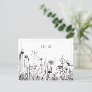 Eenvoudig zwart-wit sparen de Datum Feestdagenkaart