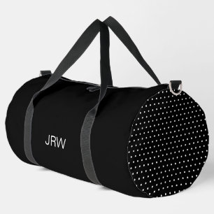 Eenvoudig zwart-wit Stippen Patroon Monogram Plunjezak