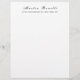 Eenvoudig zwart wit trendy kalligrafie script briefhoofd