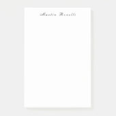 Eenvoudig zwart wit trendy kalligrafie script post-it® notes (Voorkant)