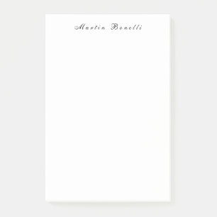 Eenvoudig zwart wit trendy kalligrafie script post-it® notes