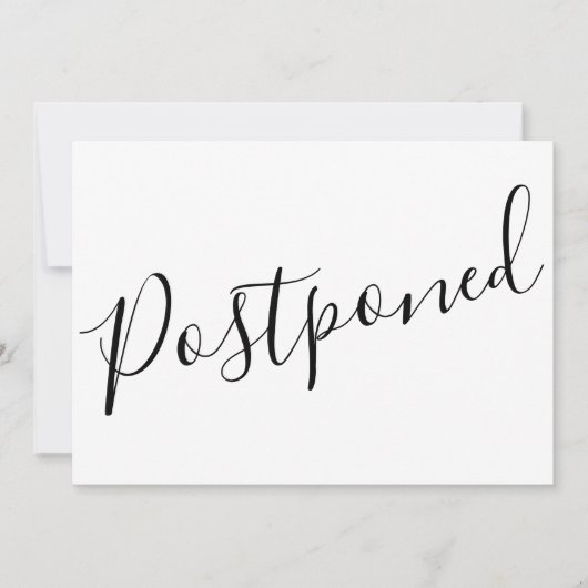 Eenvoudig zwart-wit Uitgesteld Elegant Script Save The Date (Voorkant)