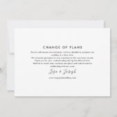 Eenvoudig zwart-wit Uitgesteld Elegant Script Save The Date (Achterkant)
