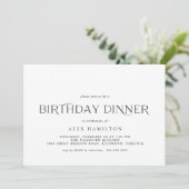 Eenvoudig zwart-wit | Unisex verjaardagsdiner Kaart (Staand voorkant)