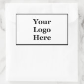 Eenvoudig zwart-wit - Uw Logo hier Sjabloon Rechthoekige Sticker (Tas)