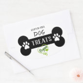 Eenvoudig zwart-wit Vegan Dog Treat Ovale Sticker (Envelop)