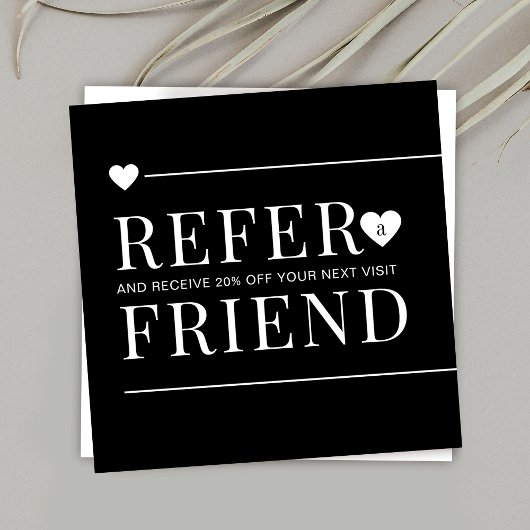 Eenvoudig Zwart & Wit Verwijs een Vriend Make-up A Aanbevelingskaartje