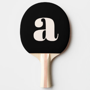 Eenvoudig Zwart Wit Vet Retro Monogram Eerste Lett Tafeltennisbatje