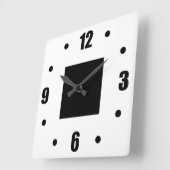 Eenvoudig zwart-wit vierkante klok (Hoek)