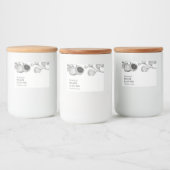 Eenvoudig zwart & wit vijgenjam label voedselcontainer etiket (Flessen)