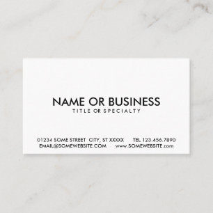 eenvoudig zwart-wit visitekaartje