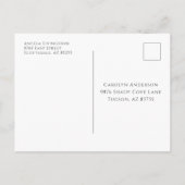 Eenvoudig zwart wit, voorgespiegeld, bedankt briefkaart (Achterkant)