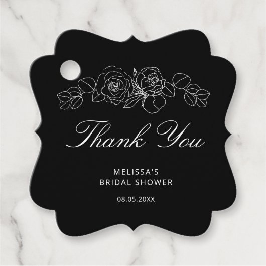 Eenvoudig zwart-wit Vrijgezellenfeest Bedankjes Labels (Voorkant)