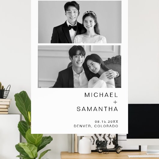 Eenvoudig Zwart & Wit Welkom op onze bruiloft Poster (Thuiskantoor)