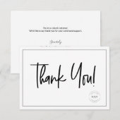 Eenvoudig Zwart Wit Zakelijk Logo Sociale Pictogra Bedankkaart (Voorkant / Achterkant)