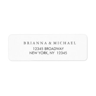 Eenvoudig zwart-witadres voor bruiloft etiket