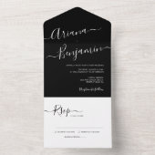 Eenvoudig zwart-witbudget all in one uitnodiging (Binnen)