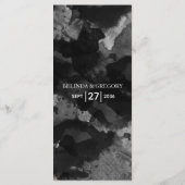 Eenvoudig zwart withuwelijk menu (Achterkant)