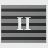 Eenvoudig zwart zwart grijs wit stripmonogram cadeaupapier (Vlak)