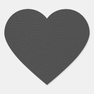 Eenvoudig zwart, zwart, leder, monogram hart sticker