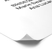 Eenvoudig Zwarte Calligrafie Huwelijksprogramma Poster (Hoek)