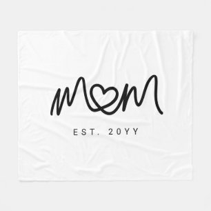 Eenvoudig Zwarte Script Hart Nieuwe Moeder Gevesti Fleece Deken