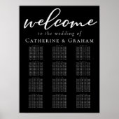 Eenvoudig zwarte witte bruidbruinzittenigrafiek poster (Voorkant)