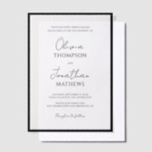 Eenvoudig Zwartrand Rechthoekig Schrift Overlay Br Vellum Uitnodigingen (Offset)