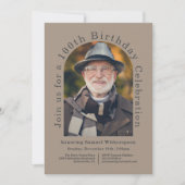 Eenvoudige 100e verjaardag met 2 foto's kaart (Voorkant)