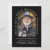 Eenvoudige 100e verjaardag met 2 foto's kaart (Voorkant)