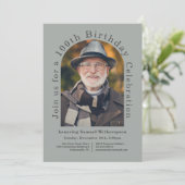 Eenvoudige 100e verjaardag met 2 foto's kaart (Staand voorkant)