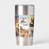 Eenvoudige 12 fotocollage geïsoleerde drinkbeker (Achterkant)