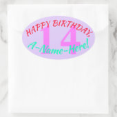 Eenvoudige 14e verjaardag Sticker (Tas)