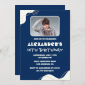 Eenvoudige 16e verjaardagsuitnodigingen Mannen Pho Kaart (Voorkant / Achterkant)