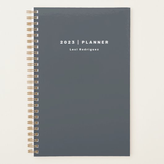 Eenvoudige 2023 Titanium Grey Weekly Maandelijks N Planner (Voorkant)