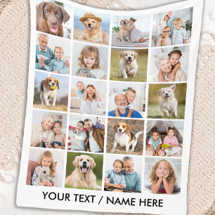 Eenvoudige 20 fotocollage gepersonaliseerde Afbeel Fleece Deken