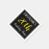 Eenvoudige, 20e verjaardag met aangepaste naam servetten (Hoek)