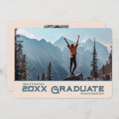 Eenvoudige 20xx Afstuderen 2 foto-uitnodiging/ Aankondiging (Voorkant / Achterkant)